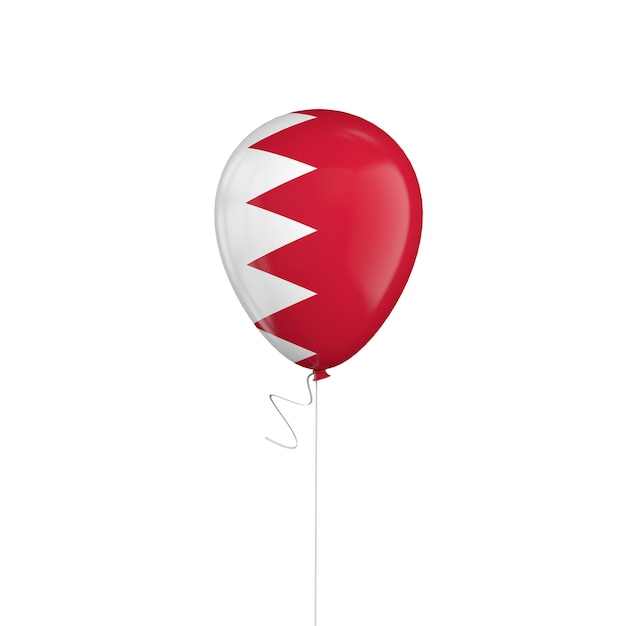 Pallone con bandiera del Bahrain su una stringa Rendering 3D