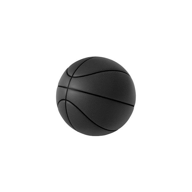 Pallone da basket nero isolato su sfondo bianco rendering 3d