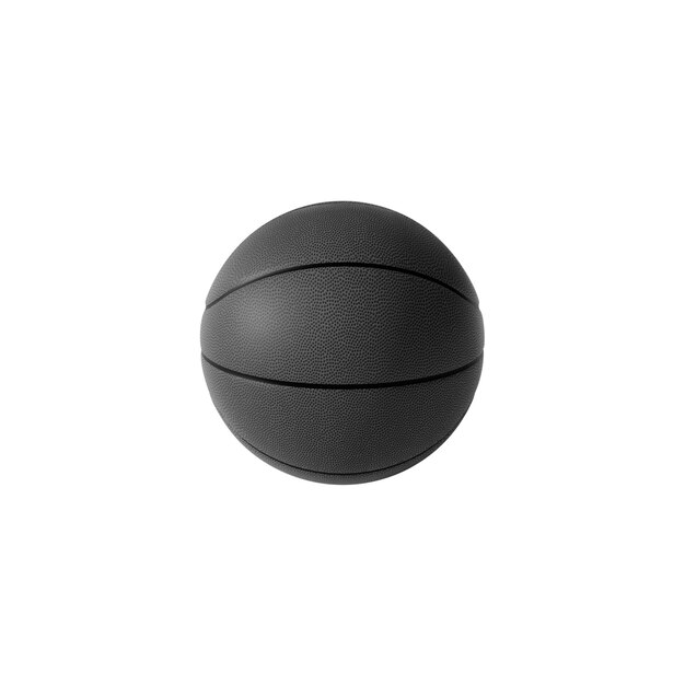 Pallone da basket nero isolato su sfondo bianco rendering 3d