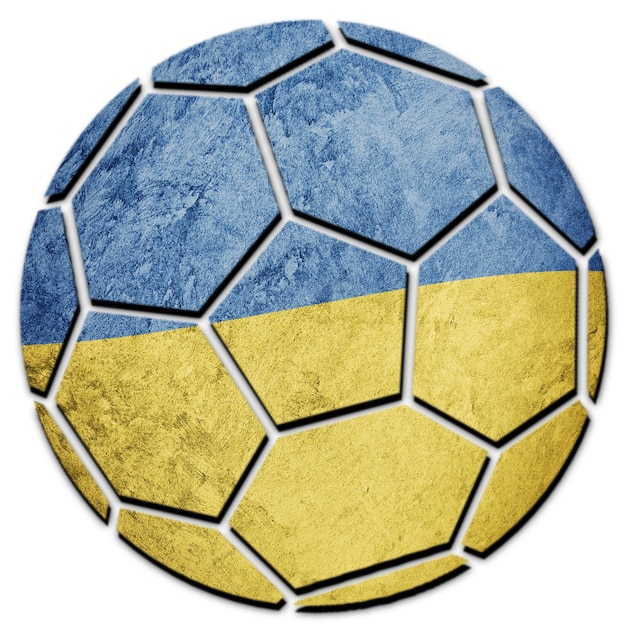 Pallone da calcio bandiera nazionale dell'Ucraina. Pallone da calcio ucraino.