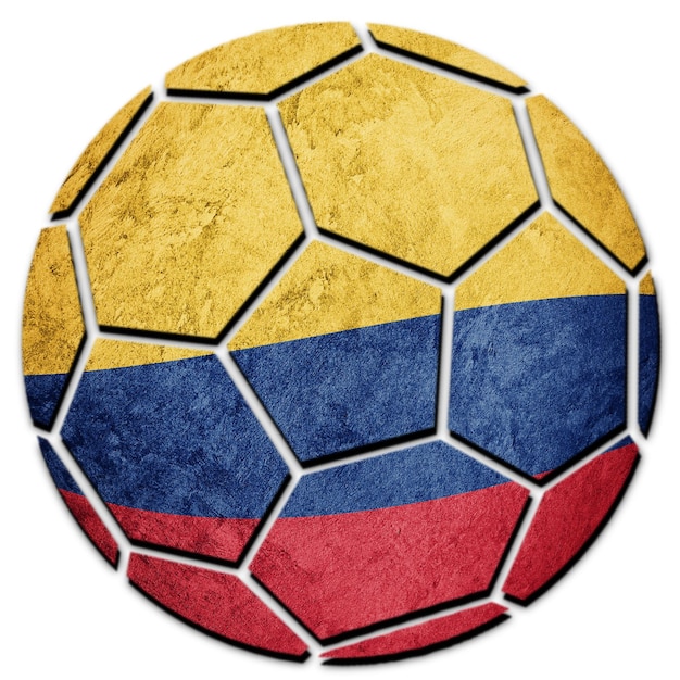 Pallone da calcio bandiera nazionale della Colombia. Pallone da calcio colombiano.