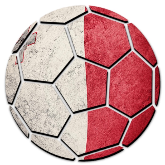 Pallone da calcio bandiera nazionale di Malta. Pallone da calcio di Malta.