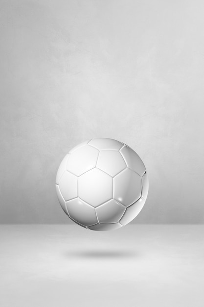 Pallone da calcio bianco isolato su uno sfondo bianco studio. Illustrazione 3D