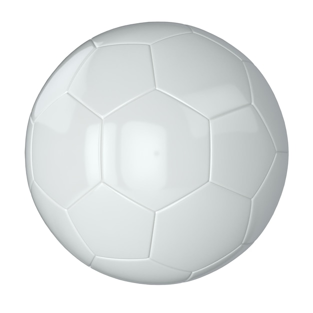Pallone da calcio bianco su sfondo bianco Pallone da calcio in pelle Pallone classico Pallavolo Qatar Coppa del mondo 2022 Illustrazione 3D