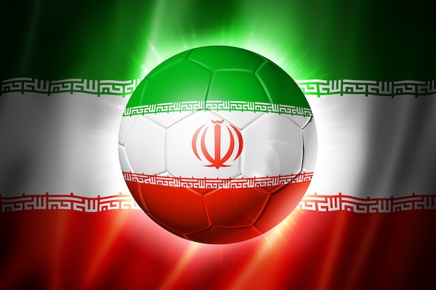 Pallone da calcio calcio con bandiera dell'Iran