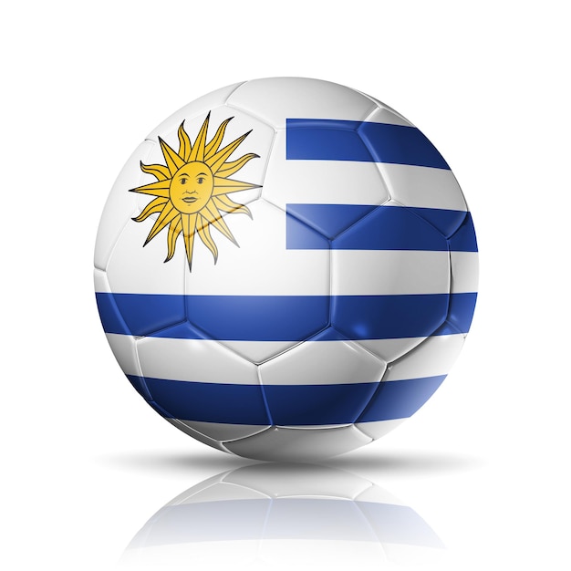 Pallone da calcio con bandiera dell'Uruguay Illustrazione