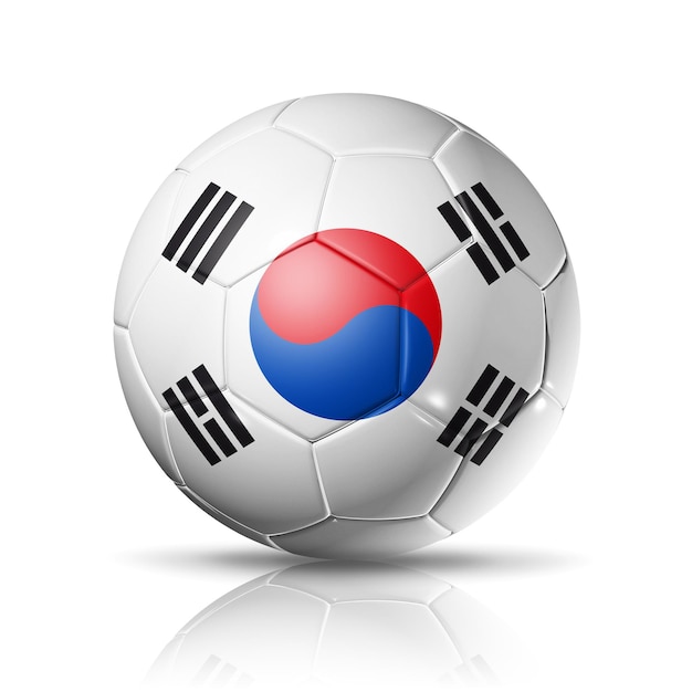 Pallone da calcio con bandiera della Corea del Sud Illustrazione