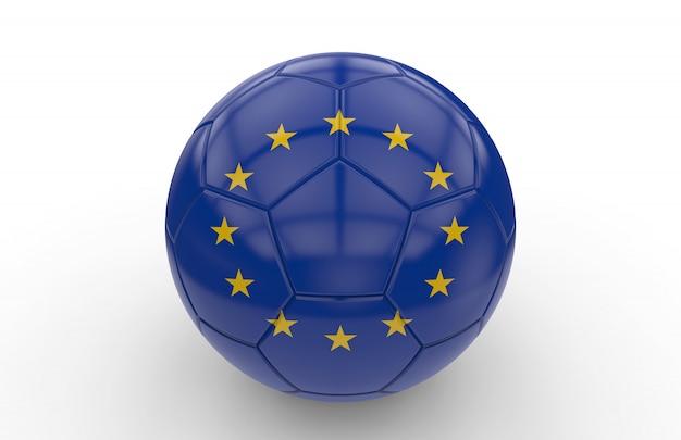 Pallone da calcio con bandiera europea