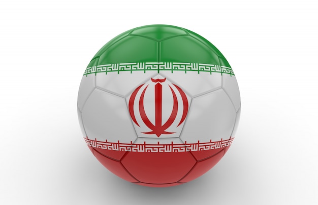 Pallone da calcio con bandiera Iran