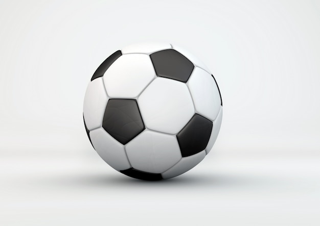 Pallone da calcio con le ombre su gray