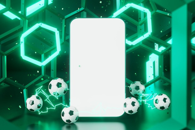 Pallone da calcio con schermo smartphone