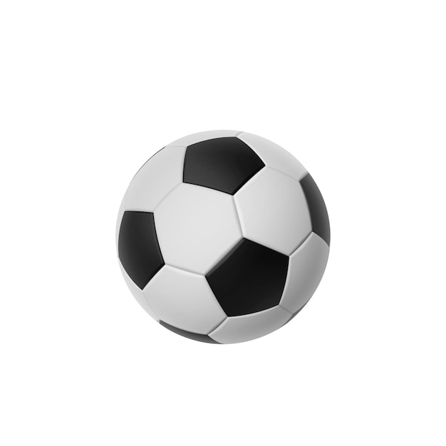 Pallone da calcio isolato su sfondo bianco Rendering 3D