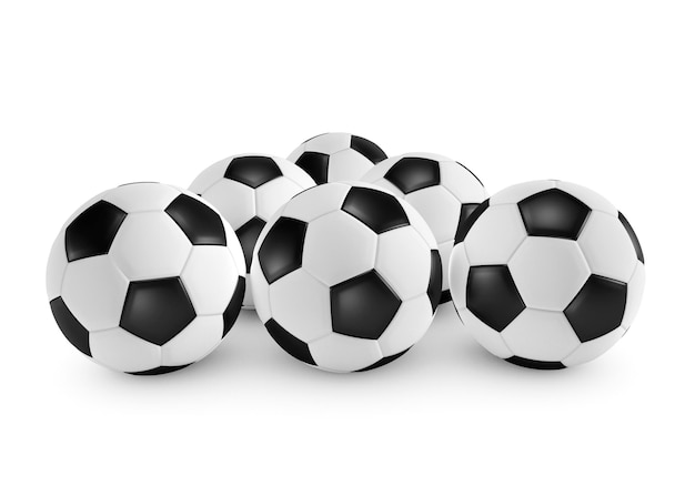 Pallone da calcio isolato su sfondo bianco rendering 3d