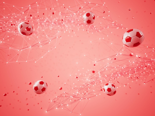 Pallone da calcio oggetto 3d illustrazione 3d sfondo grafico elemento sport astratto