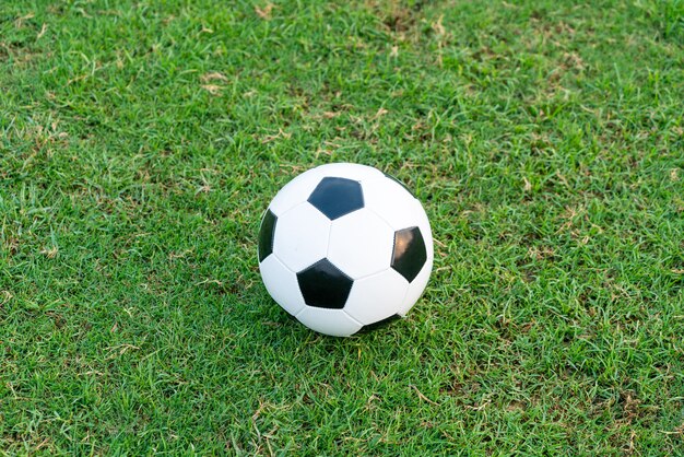 Pallone da calcio sul campo di calcio