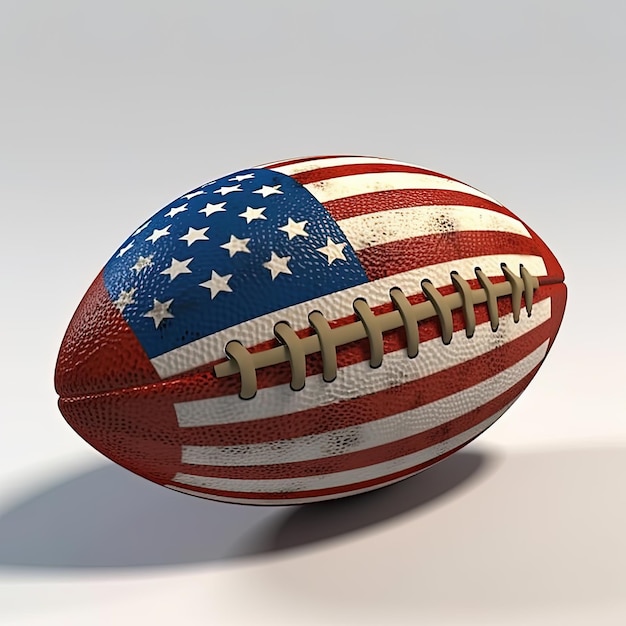 Pallone da football americano isolato su sfondo bianco