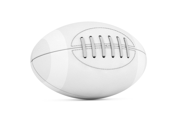 Pallone da rugby in pelle bianca classica in vecchio stile argilla rendering 3d