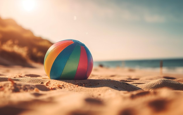 Pallone da spiaggia colorato al sole Vibrazioni estive