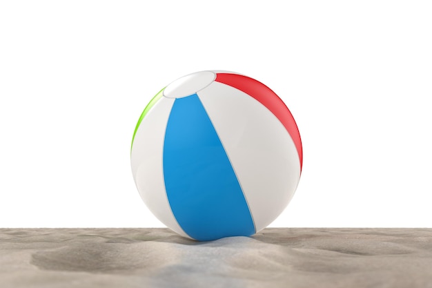 Pallone da spiaggia colorato sulla spiaggia