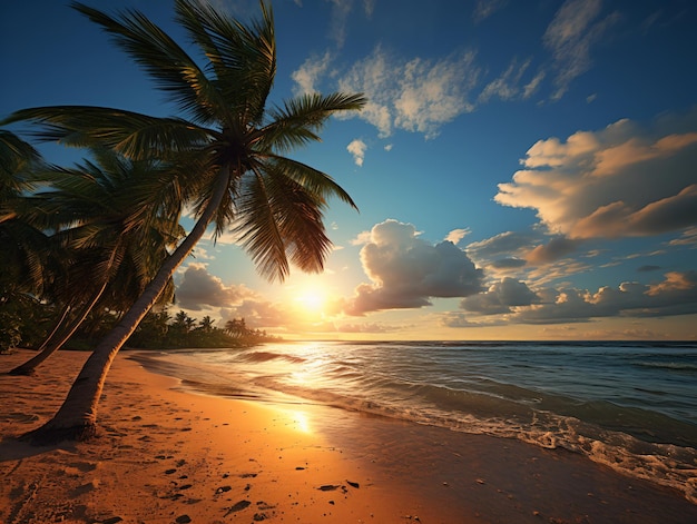 Palm e spiaggia tropicale