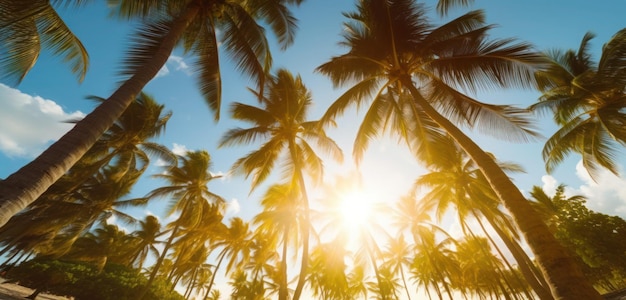 Palme sulla spiaggia al sole