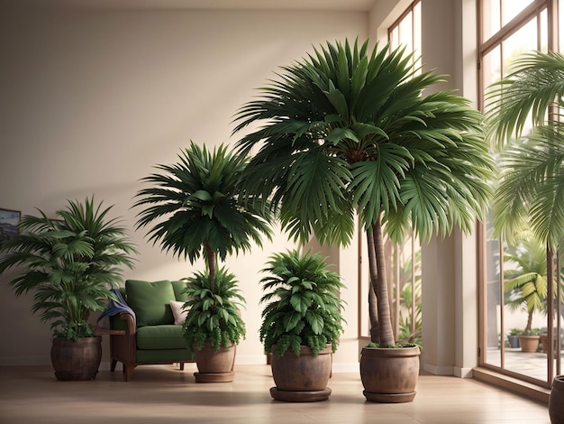 Palme ventilatrici in vaso come piante d'appartamento classiche