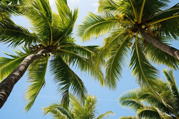 Palme verdi sullo sfondo estivo