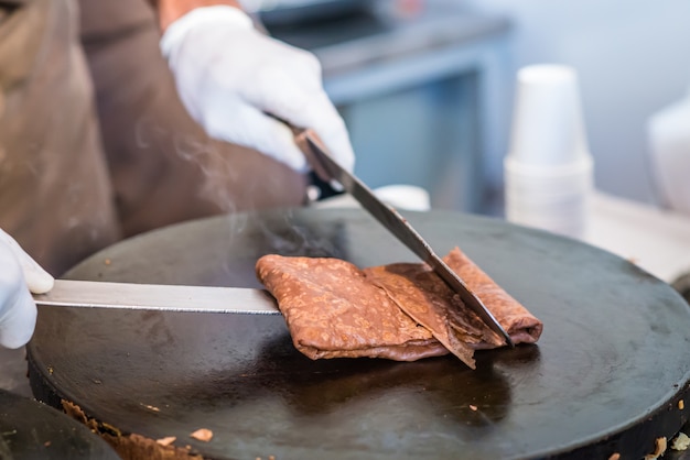 Pancake caldo al cioccolato