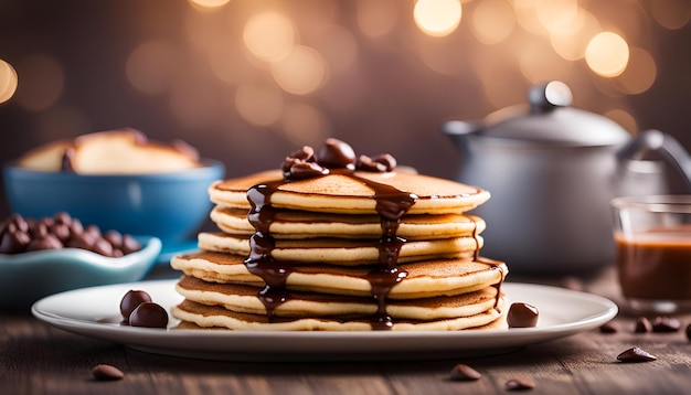 Pancake con ripieno di crema di cioccolato