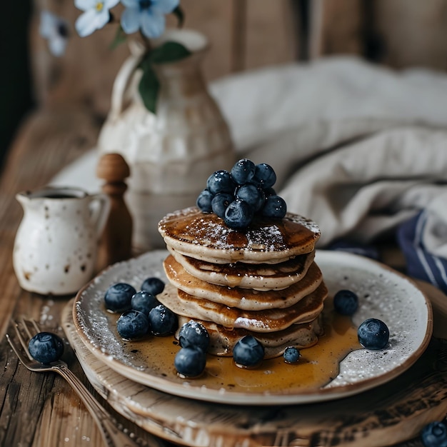 pancake di farina d'avena mirtilli