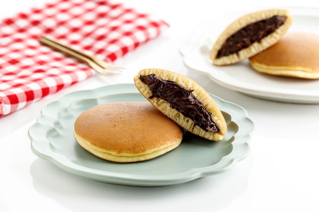 Pancake doppio spuntino giapponese Dorayaki al cioccolato