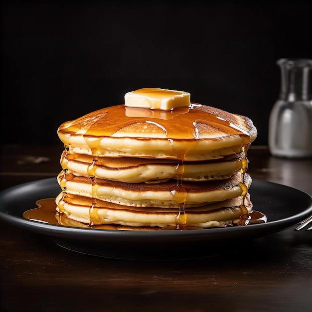 Pancake fatti in casa appena sfornati generati dall'intelligenza artificiale