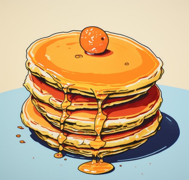 Pancake in stile retro AI generativa