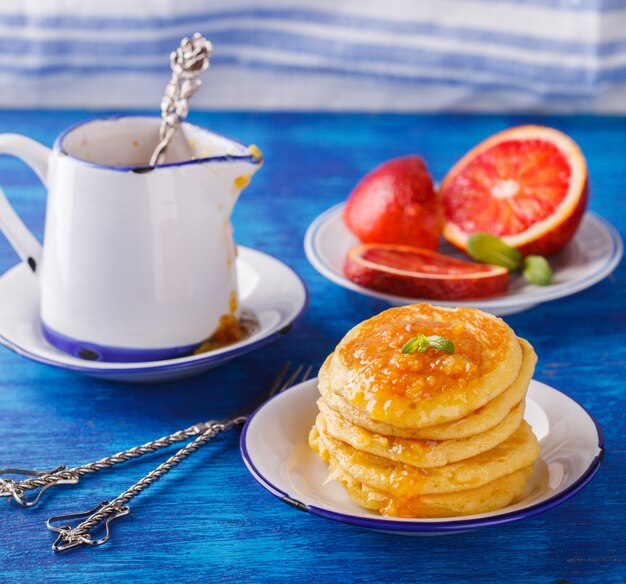 Pancakes con marmellata di arance