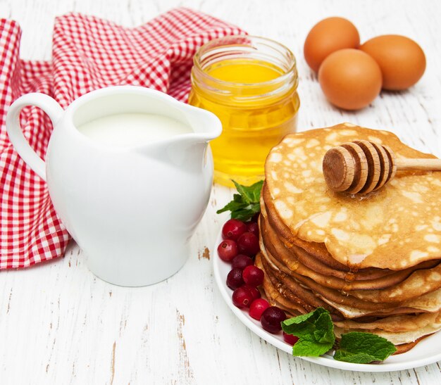 Pancakes con mirtilli rossi