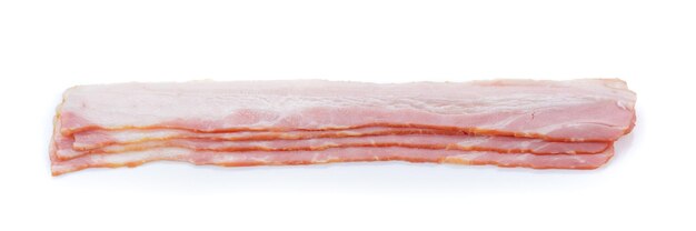 pancetta isolata su sfondo bianco