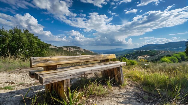 Panchina di legno annidata nel cuore della natura