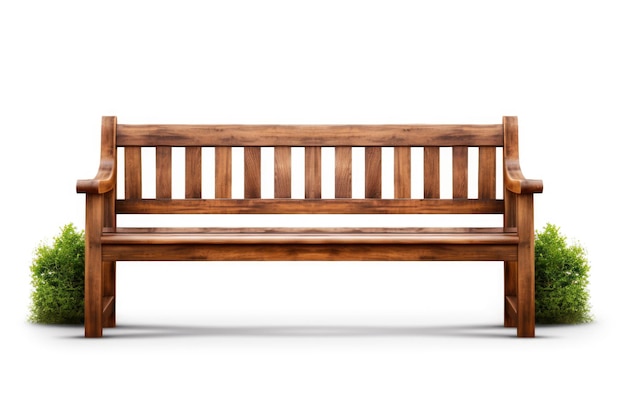 Panchina in legno isolata su sfondo trasparente