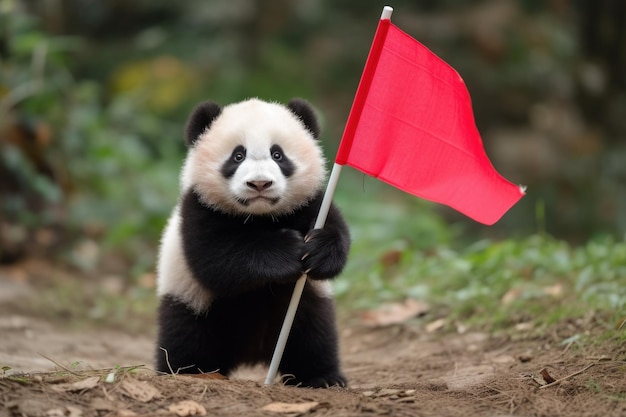 Panda bandiera rossa Genera Ai