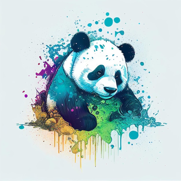 Panda disegno acquerello IA generativa