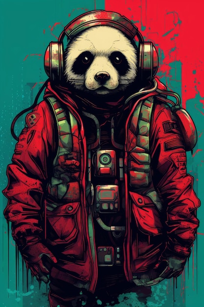 Panda in tuta spaziale