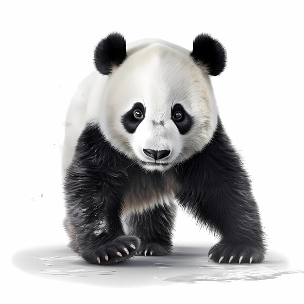 panda su sfondo bianco