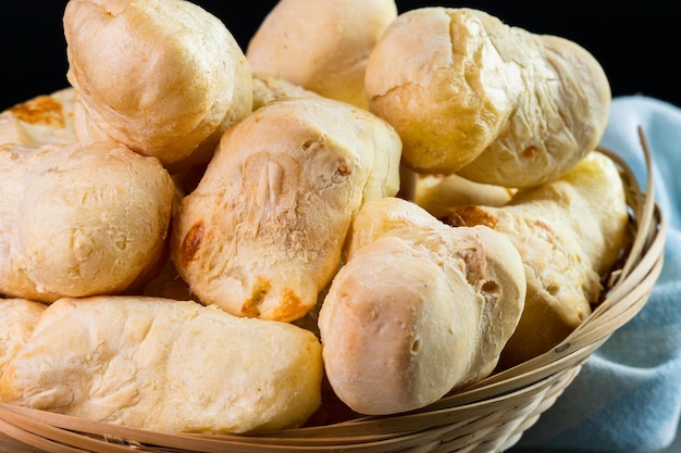 Pane al formaggio fresco brasiliano Pao de queijo Fuoco selettivo