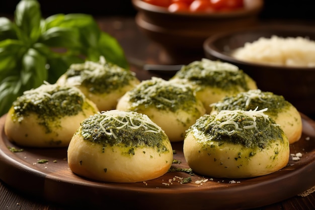 Pane Al Pesto Di Basilico Antipasto Italiano