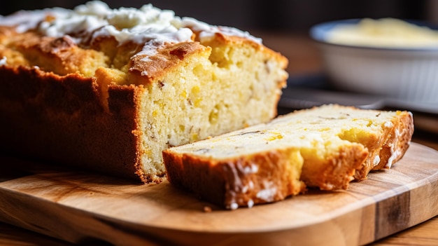 Pane alla banana in un cottage di campagna inglese e facile idea di ricette per blog di menu e ispirazione per libri di cucina