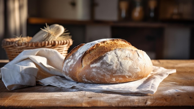 pane appena preparato in un panificio domestico