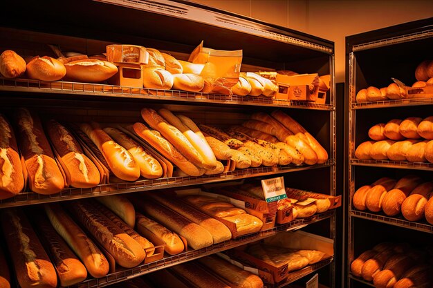 Pane appena sfornato in negozio