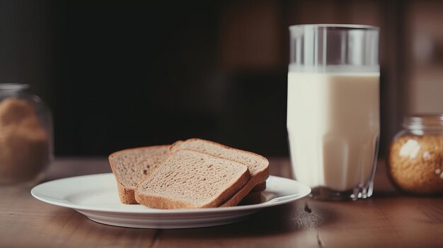 Pane con latte Illustrazione AI GenerativexA