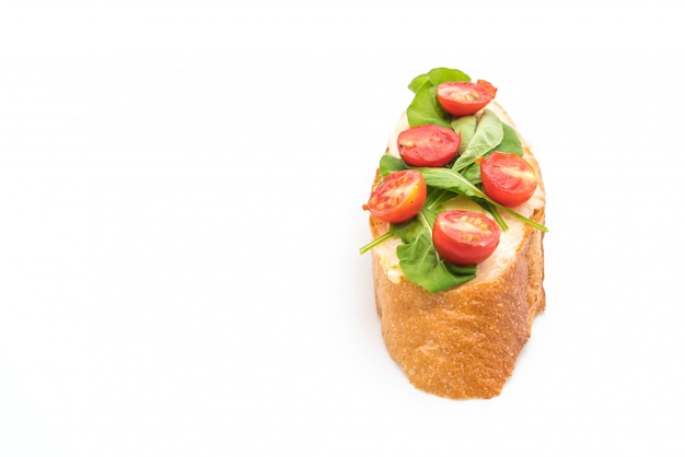 pane con rucola e pomodori