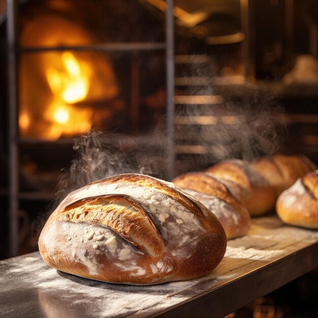 Pane croccante a lievitazione naturale al forno Preparazione del pane IA generativa